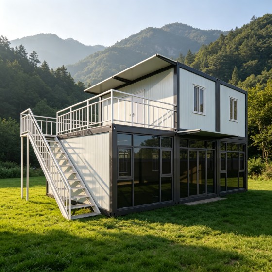 2-Story Container House With Terrace