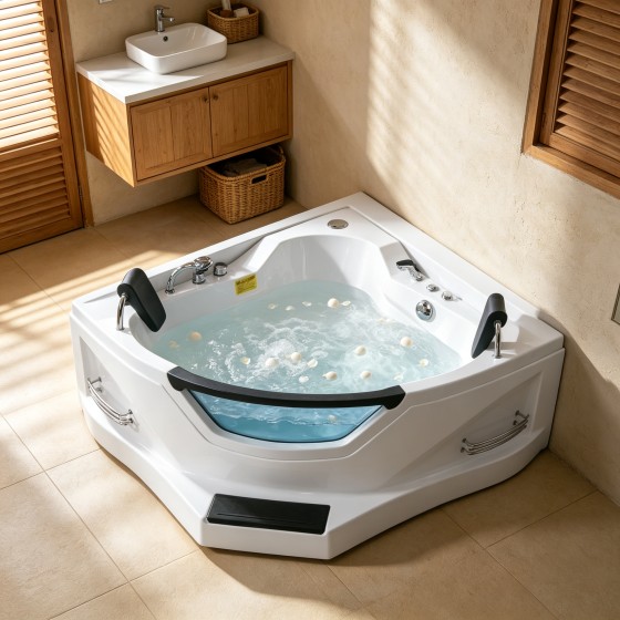 Corner Double Massage Bathtub F07