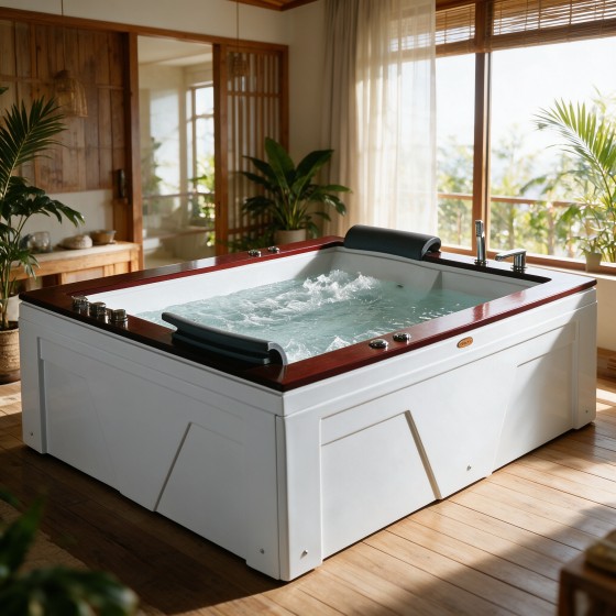 Corner Double Massage Bathtub F11