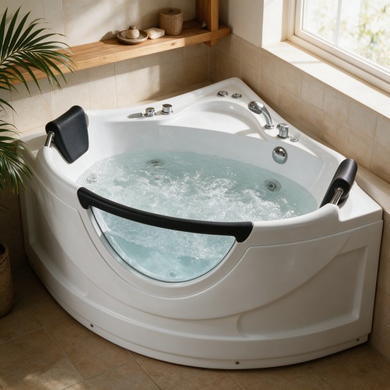 Corner Double Massage Bathtub F17