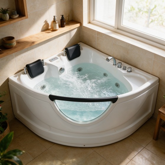 Corner Double Massage Bathtub F18